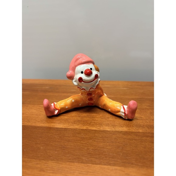 Kitsch Other - Vintage Kitsch Ceramic Polka Dot Clown Figurine Taiwan 1970s McCrory